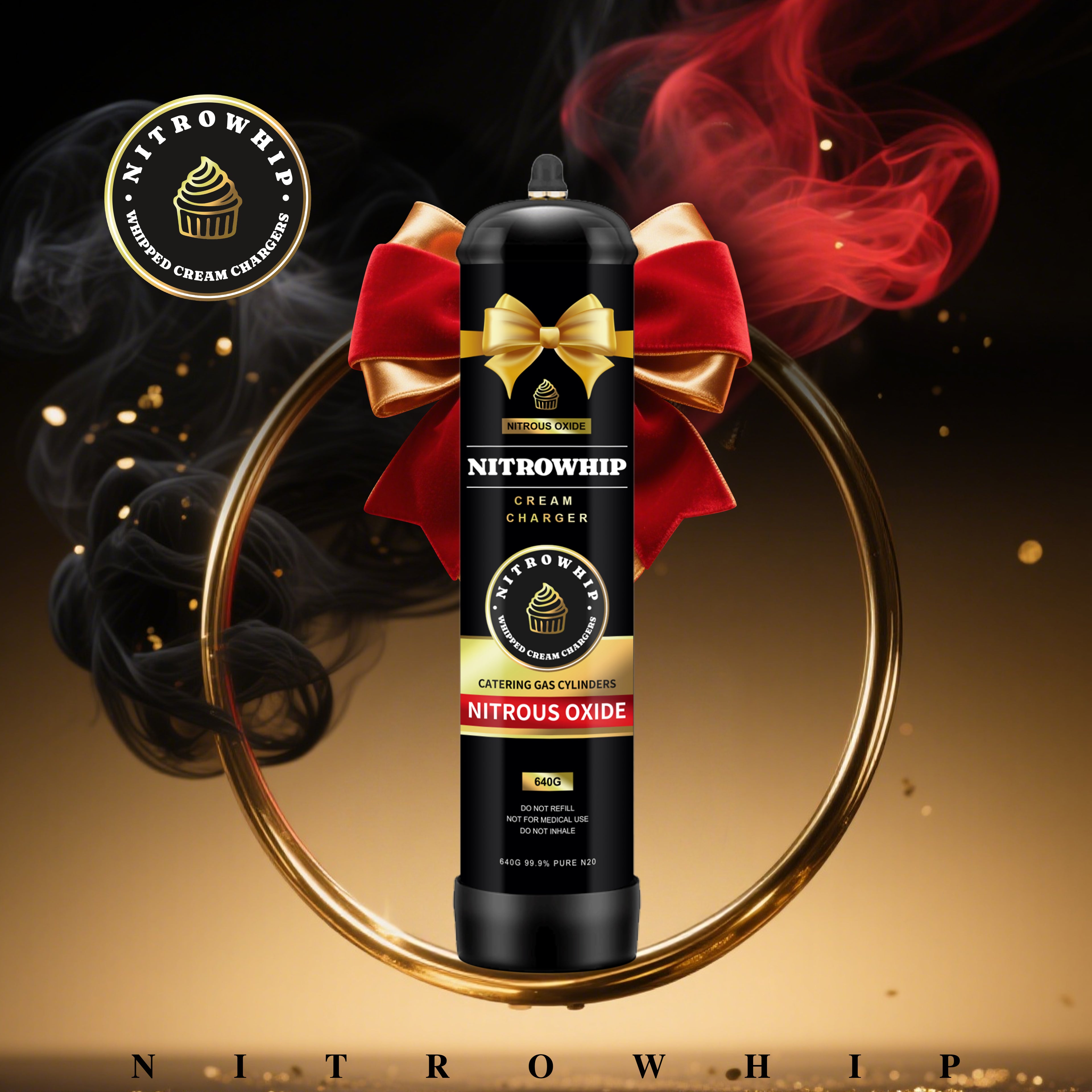 NitroWhip Whipped Cream Chargers, 640g Culinary Gas - 1 Cyl