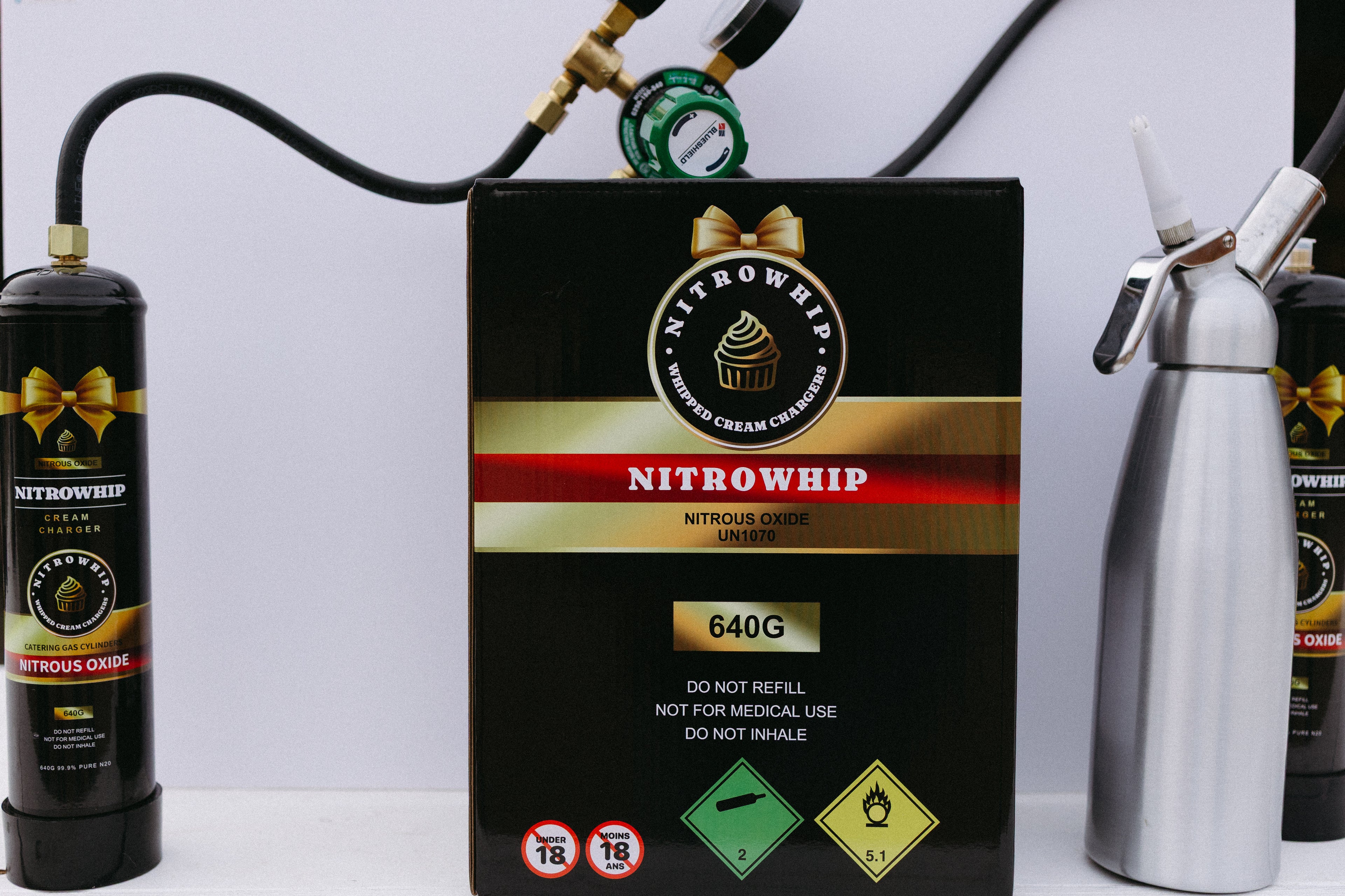 NitroWhip Whipped Cream Chargers, 640g Culinary Gas - 1 Cyl